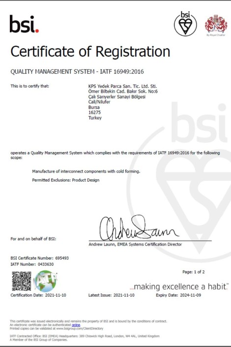BSI Certificate Registration